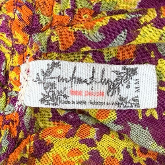 Free People Intimately Top Floral Print Spaghetti Straps Purple/Yellow Size M - Picture 7 of 8